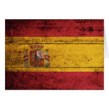 Gammal träSpanien flagga Kort