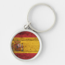 Gammal träSpanien flagga Nyckelring