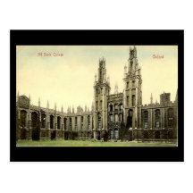 Gammal vykort - alla Souls högskola, Oxford
