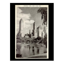 Gammal vykort - New York City, Central Park