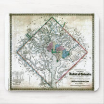 Gammal Washington District of Columbiakarta 1862 Mus Mattor