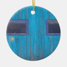Gammal Wood blåttgaragedörr Julgranskula