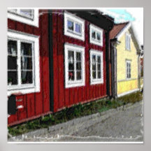 Gammala skandinavhus affisch