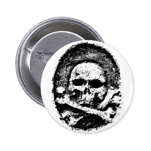Gammalt skalleemblem knapp