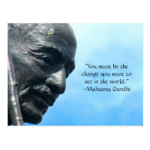Gandhi citationsteckenvykort - du måste vara ändri