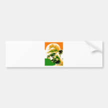 Gandhi i orangegrönt och vit med flagga bildekaler