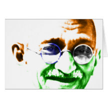 Gandhi på subtil indisk flagga kort