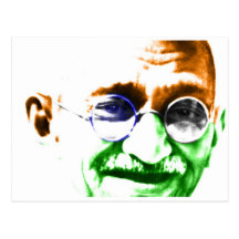Gandhi på subtil indisk flagga vykort