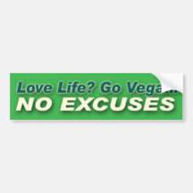 Går veganen. Inga Excuses. Bildekaler