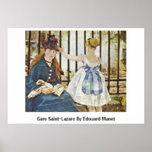 Gare som Är Sanktt-Lazare vid Edouard Manet Affisch