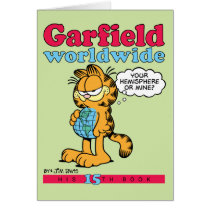 Garfield noterar över hela världen kortet kort
