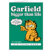 Garfield som är större än liv, noterar kortet kort