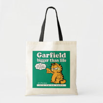 Garfield som är större än livtoto, hänger lös tyg kassar