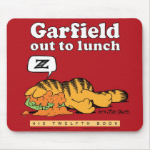 Garfield ut som äter lunch Mousepad musmattor