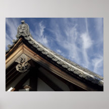 Gargoyle för Toshodai-ji tempeltak - Nara Japan Print