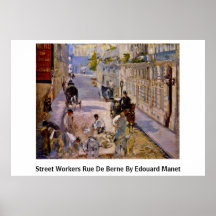 GataarbetarRue De Berne av Edouard Manet Affischer