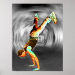 Gatadans, grå färg/svart bakgrund posters