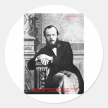 Gåvor & kort för Dostoevsky "gud påtänkta" kärlekc Runda Klistermärken