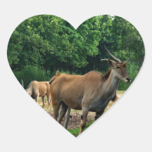 Gazelle djur zoo för vild, 羚. hjärtformade klistermärken