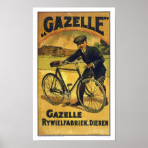 Gazellen cyklar vintagecykelaffischen