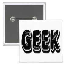 GEEK! DorkDweebNerd och intellektuell snobb Knappar