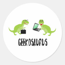 geekosaurus runda klistermärken