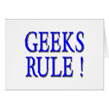 Geeks härskar!  Blått Hälsningskort