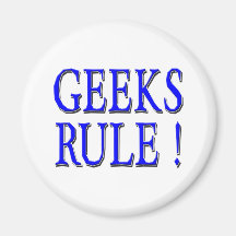 Geeks härskar!  Blått Kylskåps Magneter
