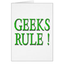 Geeks härskar!  Grönt Hälsningskort