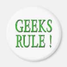Geeks härskar!  Grönt Magnet För Kylskåp