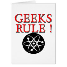 Geeks härskar!  med atomen hälsningskort