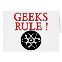 Geeks härskar!  med atomen hälsningskort
