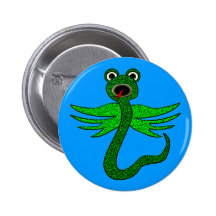 geflügelte Schlange winged snake Anstecknadelbuttons