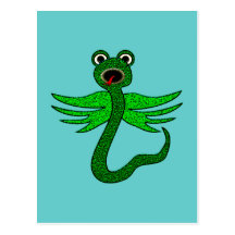 geflügelte Schlange winged snake Postkarten