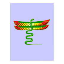 geflügelte Schlange winged Snake Postkarten