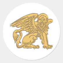 geflügelter Löwe winged lion Runde Sticker