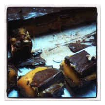 Geggig CaramelMarshmallowchoklad - bestruket tryck Fotografi