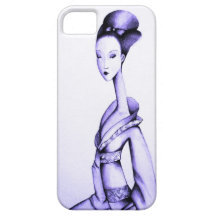 Geisha i fodral för blåttiPhone 5 iPhone 5 Cases