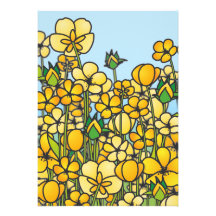 Gele Boterbloemen Persoonlijke Aankondigingen