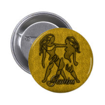 GEMENI-GULD ZODIAK UNDERTECKNAR NÅL