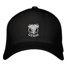 Gemini som den broderade twillingar Cap Hatt