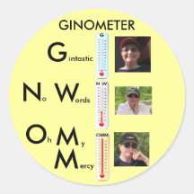Gemometer 3, OMM, Ginometer medel, NW, Ginny G… Rund Klistermärke