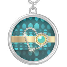 Gems för aqua för diamanthjärta sparkling skräddarsydda halsband