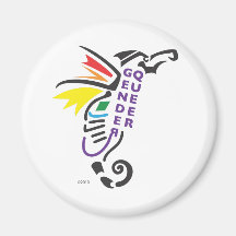 Genderqueer symbol magnet för kylskåp