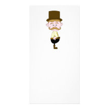 Gentleman med mustasch och den bästa hatten fotokort mall