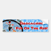 Geocache kommer ut och leker bildekal