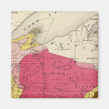 Geologisk karta av Wisconsin Kylskåpsnagnet