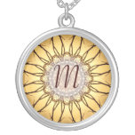 Geometriskt solrosMonogramhalsband