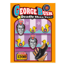 George Bush - reporter skor kastattack! Vykort