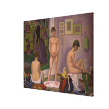 Georges Seurats målning: Modellerar (1889) Canvasdukar Med Gallerikvalitet